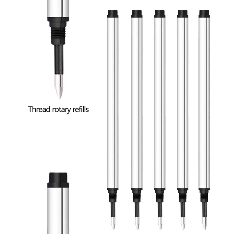 DunBong Spiral Refill, Replaceable Gel Ink Rollerball Refills 5 Pack, 0.5mm Medium Point, Threaded Rolling Ball Refills (Red) - Image 4